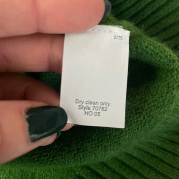 J.Crew Womens Green 100% Lambswool Crewneck Raglan Sweater 70762 Size L - Picture 9 of 10